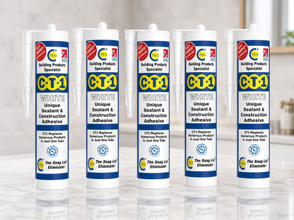 CT1 White Sealant & Construction Adhesive – Pack of 5 × 290ml