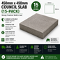 450mm x 450mm Council Slab (15-Pack) – Durable Utility Concrete Paving Slabs for Patios, Paths & Bases