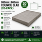 900mm x 600mm Council Slab (20-Pack) – Durable Utility Concrete Paving Slabs for Patios, Paths & Bases