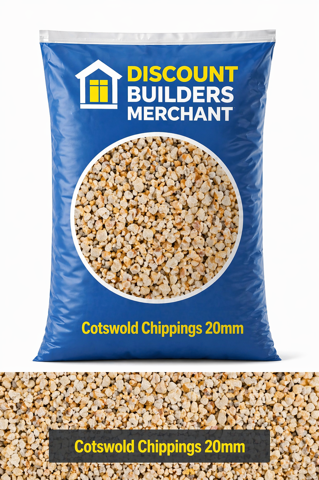 Premium Cotswold Chippings 20mm 20Kg Bag - Discount Builders Merchants