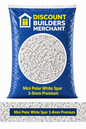 Premium Polar White Spar 3/8mm Decorative Garden Gravel Bright White Stone for Paths Borders Landscaping 20kg Bag - Discount Builders Merchants