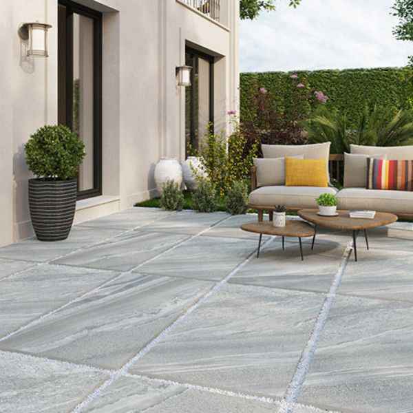 40 X County Quartz Grey Porcelain slabs paving tiles, 900mm x 600mm x 20mm 13.5m²