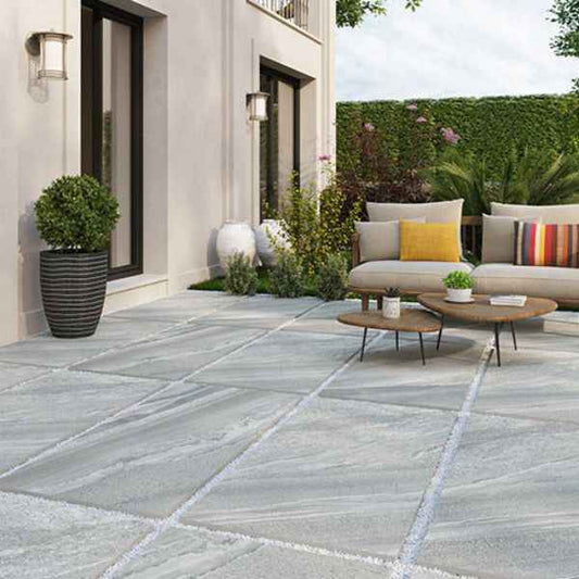 40 X County Quartz Grey Porcelain slabs paving tiles, 900mm x 600mm x 20mm 13.5m²