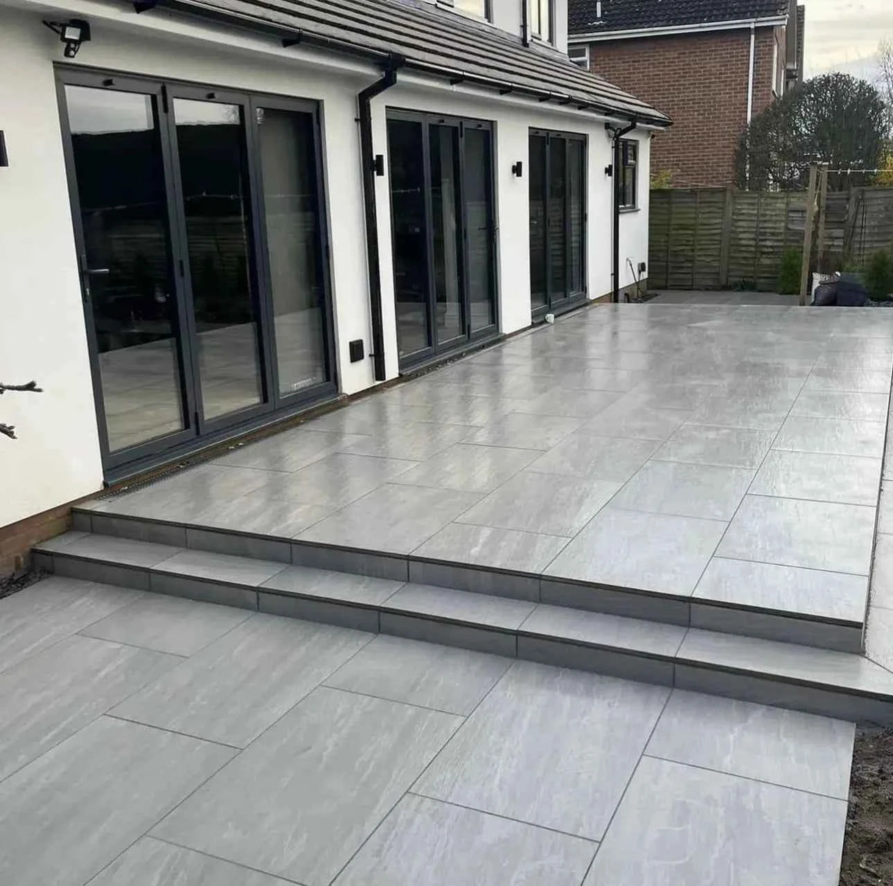 24 X County Kandla grey Porcelain slabs paving tiles, 900mm x 600mm x 20mm 12.96m²