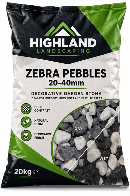 HL Zebra Pebbles 20-40mm 20kg