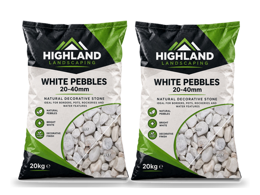 HL White Pebbles 20-40mm 20kg x2