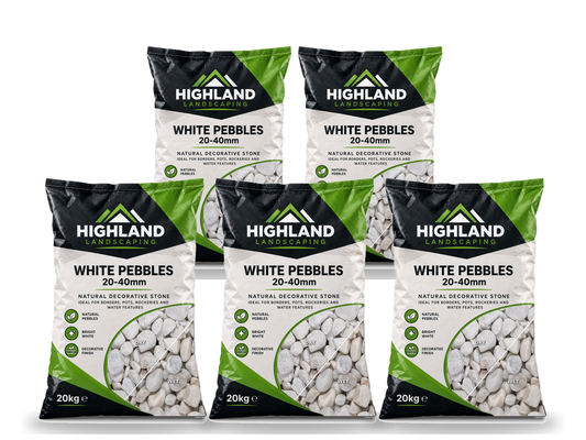 HL White Pebbles 20-40mm 20kg x5