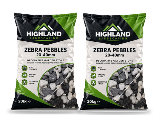 HL Zebra Pebbles 20-40mm 20kg x2