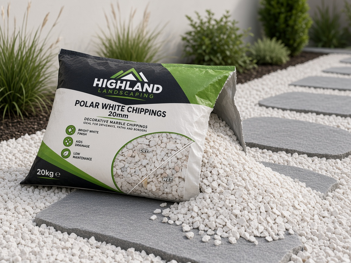 HL Polar White Chippings 20mm 20kg lifestyle