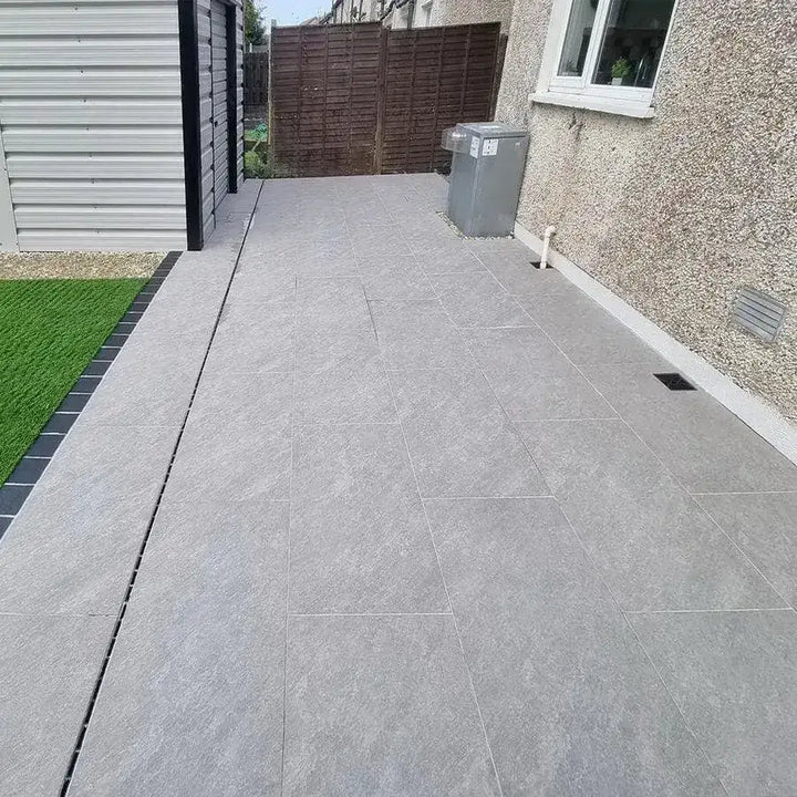 24 X County Quartz Grey Porcelain slabs paving tiles, 900mm x 600mm x 20mm 12.96m²