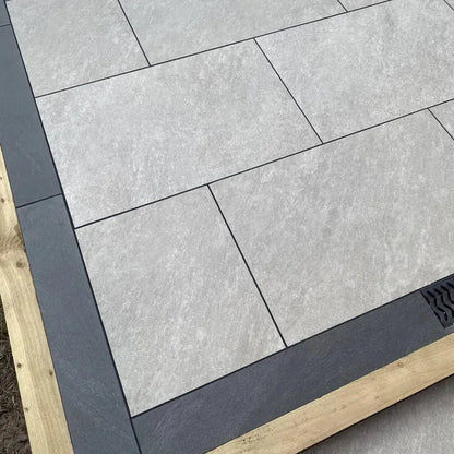 40 X County Quartz Grey Porcelain slabs paving tiles, 900mm x 600mm x 20mm 21.6m²