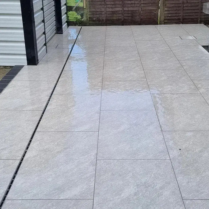 40 X County Quartz Grey Porcelain slabs paving tiles, 900mm x 600mm x 20mm 21.6m²
